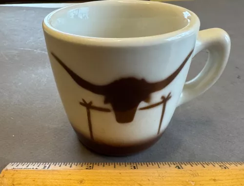 VINTAGE 1950S LONGHORN EMBASSY RESTAURANT WARE MUG CUP STEER WESTERN