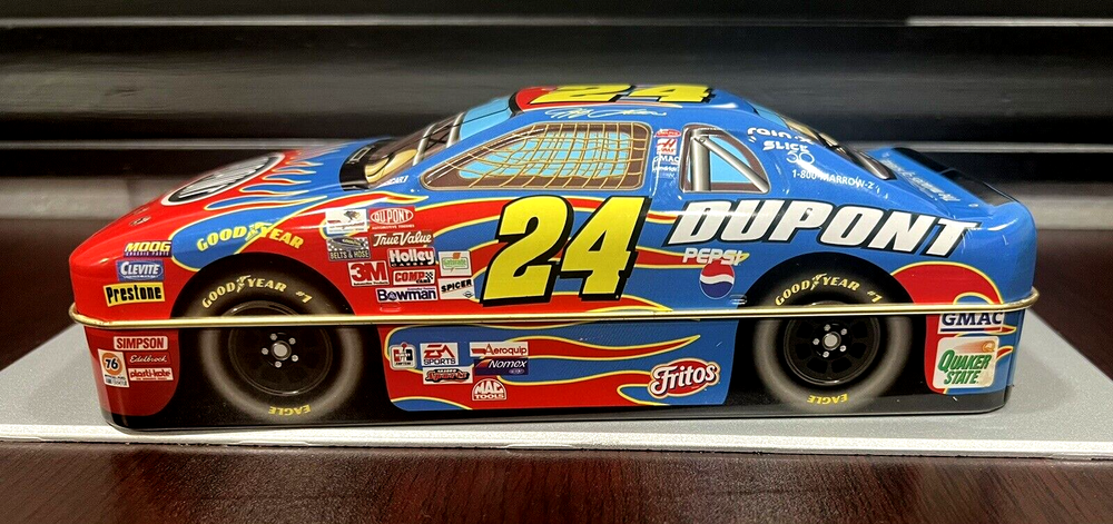 NASCAR Jeff Gordon #24 Collectible DuPont Race Car Palmers Chocolate Tin