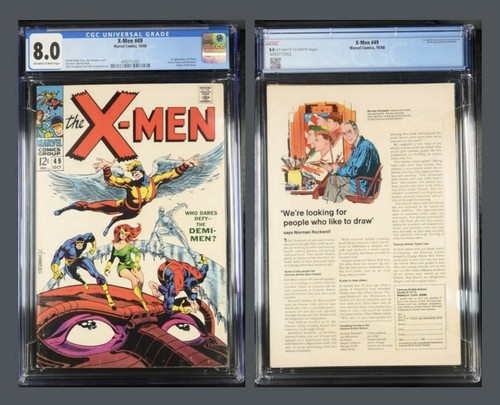 X-Men 49 1968 CGC 8.0 OW/WH 1st Polaris, Origin Of Beast. Schlüsselausgabe!!