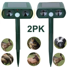 2 Packs Solar Ultrasonic Animal Repellent Dog Skunk Deer Raccoon For Garden Yard