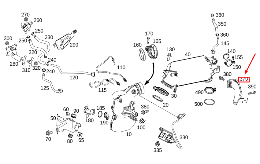 NOUVEAU FILTRE À PARTICULES DANS LE SUPPORT DE CARTER MB GLE W167 A6541420240