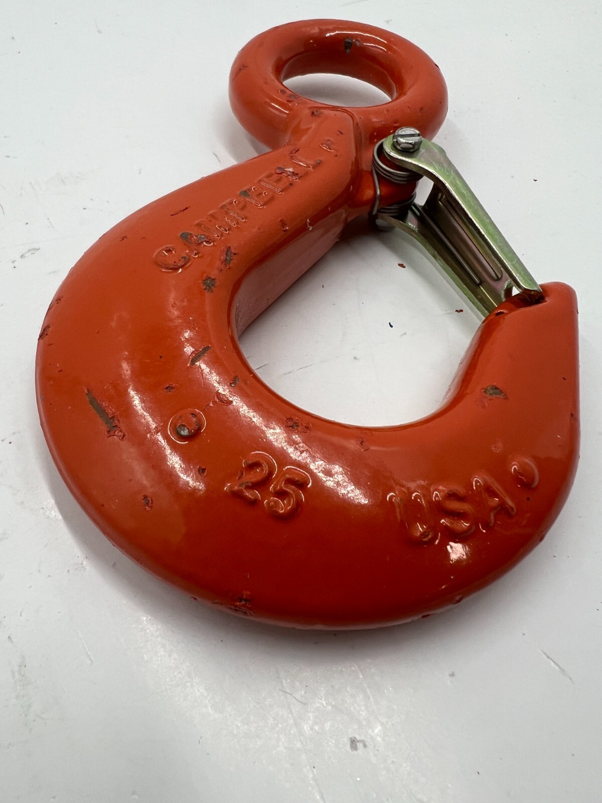 Campbell 3924515PL #25 WLL 3 Ton Alloy Eye Hoist Hook w/ Latch 6000LB LOAD LIMIT