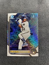 2022 Bowman Chrome Felix Valerio 1st Bowman Mojo Refractor #BCP-128 RC Brewers
