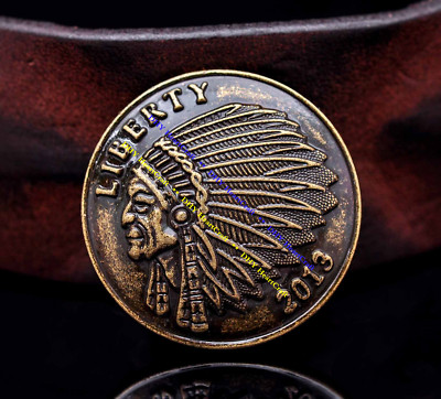 10X 1-3/8'' Antique Bronzer Indian Head Liberty Hobo Nickel Coin Concho Screwback