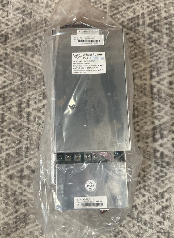 WhatsMiner M20S 68T 3120W Bitcoin Miner With PSU Mining Machine BTC BCH