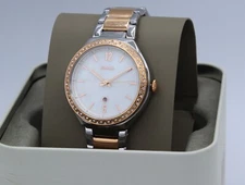 NEW AUTHENTIC FOSSIL ASHTYN ROSE GOLD SILVER MOP CRYSTALS WOMEN'S BQ3844 WATCH