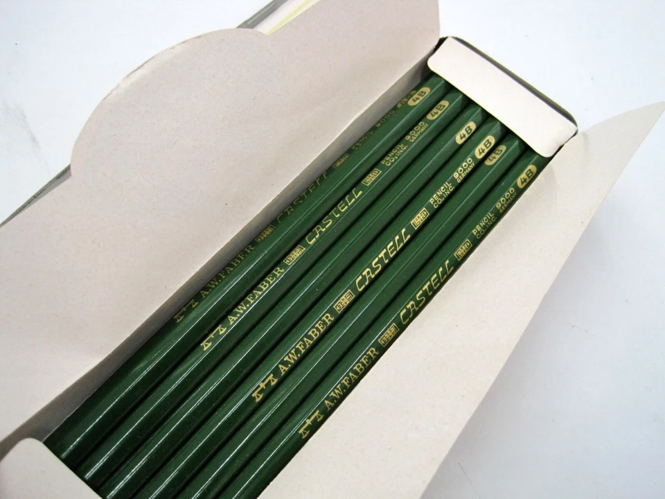 Juego de 3 - LATAS VINTAGE DE 12 LÁPICES A.W FABER CASTELL DIBUJO 9000 4B y 3H Foto 4 de 4