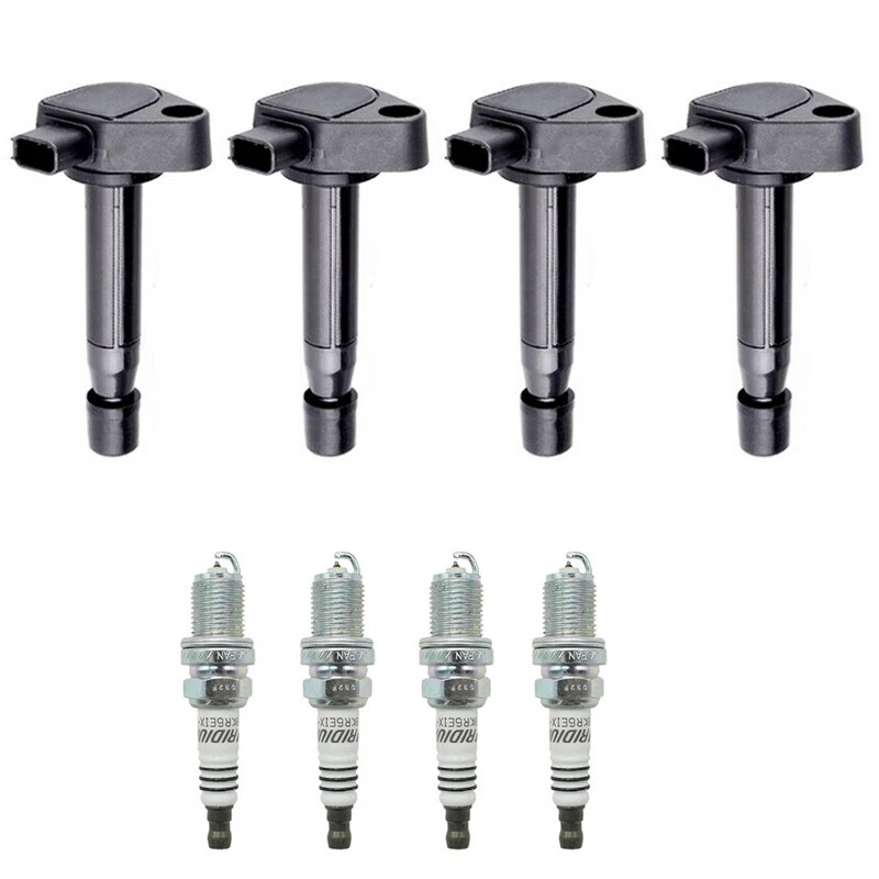 4pcs Ignition Coils Spark Plugs Fit For 2001 2005 Honda Civic Acura EL L4 1.7L