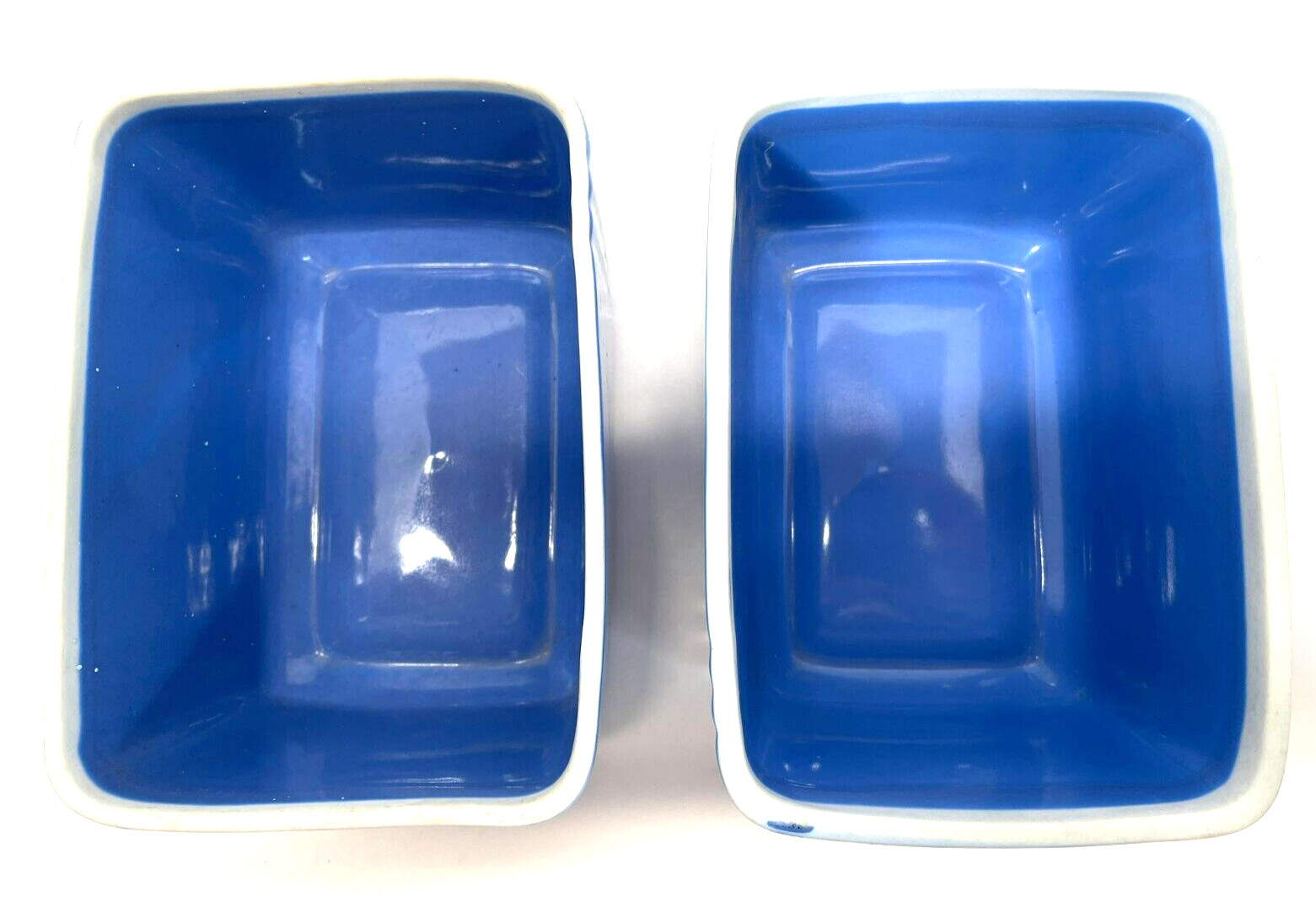 Vintage HALL Westinghouse China Blue Refrigerator Dish Art Deco set of 2