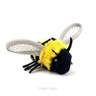 Ikea Skogsduva Mini-Bumblebee 3.25" Black Yellow Gray Plush Stuffed 805.769.27