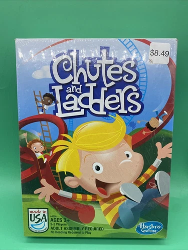 Chutes and Ladders Childrens Board Game - Hasbro 2013 - Made in USA -New, Sealed