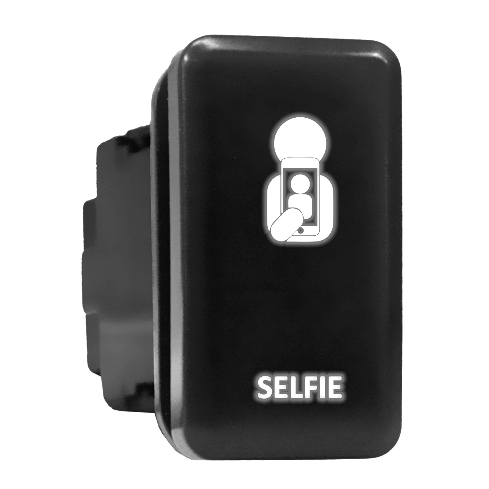 White LED Backlit Selfie Switch Push Button 1.54x0.83 for Toyota Models