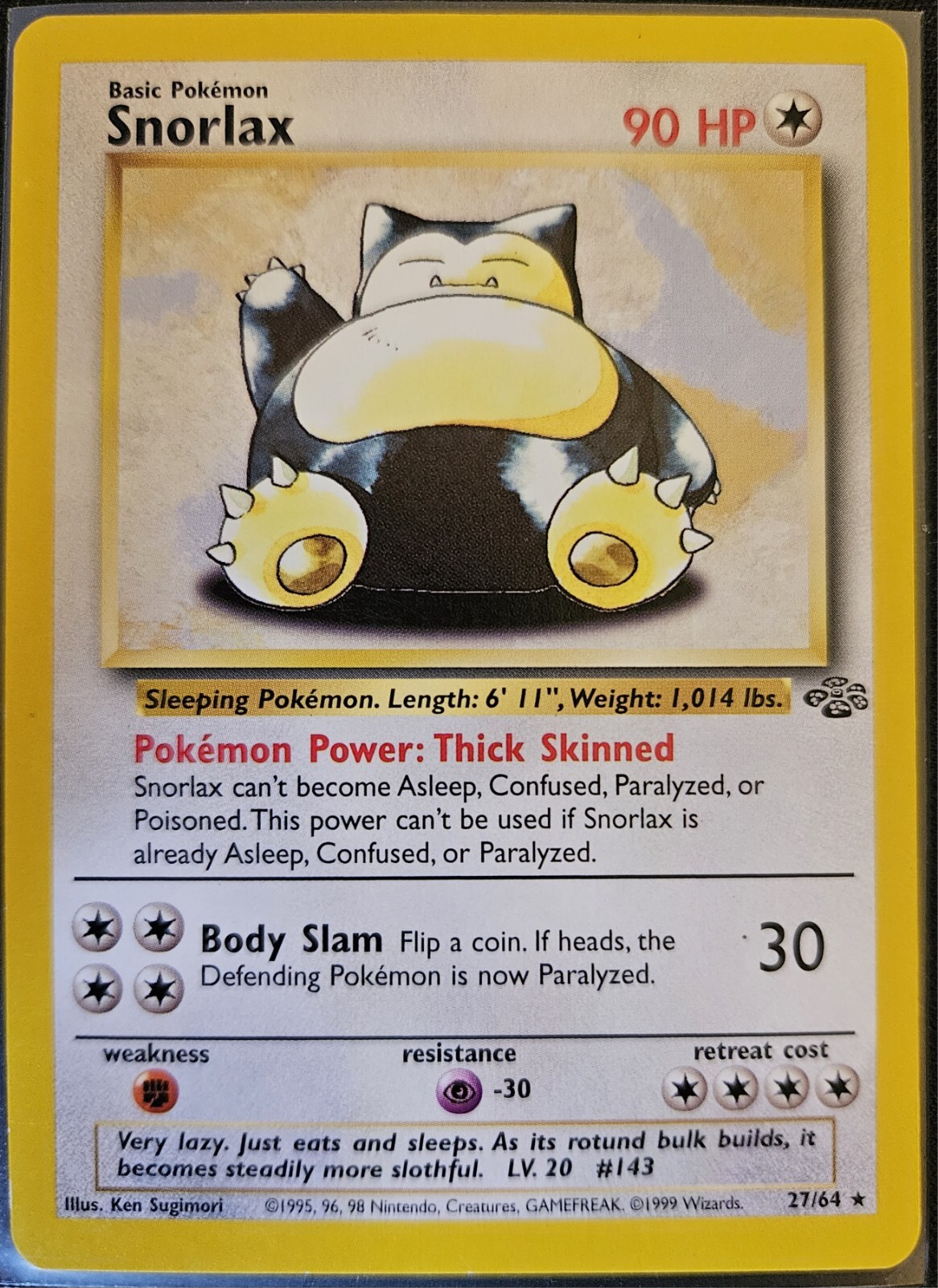 Pokémon TCG Snorlax - Jungle - 27/64 Regular Unlimited - NM