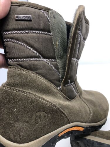 Merrell Jungle Moc Quilted Boots Opti Warm 200 Gram Insulation Kids US 5 Brown - Picture 7 of 8