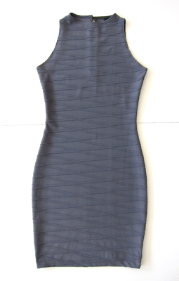 grey bodycon tank dress Windsor Stretch High Neck Sleeveless Sheath Party Medium Sherri Hill Dress 58144