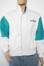 Vintage Dunbrooke Pla-Jac Holiday World RV Centers Jacket White Teal USA Made M