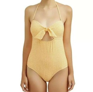 yellow gingham one piece swimsuit