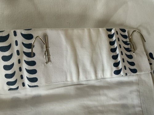 BALLARD DESIGNS Hollis Ditsy Stripe Drapery Panel in Blue and White 50”x84” - Picture 3 of 4