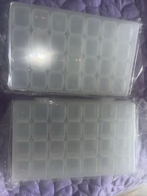 28 Grid Storage Box Clear Storage Case for Earrings Sewing Nail Accessories 2 Pk