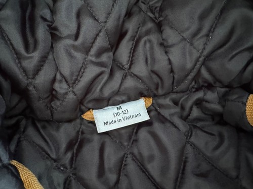 Carhartt Jacket Boys Medium 10-12 Brown Duck Quilt Lined Hooded Youth Kids Coat - Picture 4 of 10