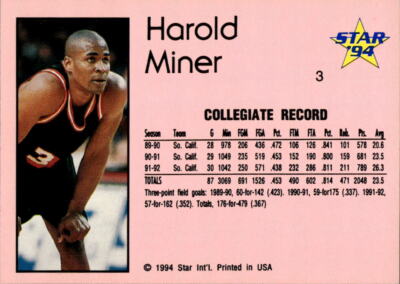 1993-94 Star #3 Harold Miner | eBay