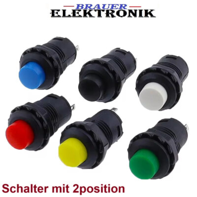  Druck Schalter Schließer Selbstsperend 250V/AC-1,5A max-3A Ø12mm 2pos.-OFF/ON 