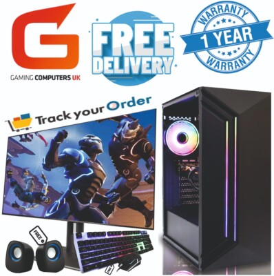 Gaming PC Bundle Core i5 16GB 240GB+1TB RTX3050 Win11 Monitor 22''