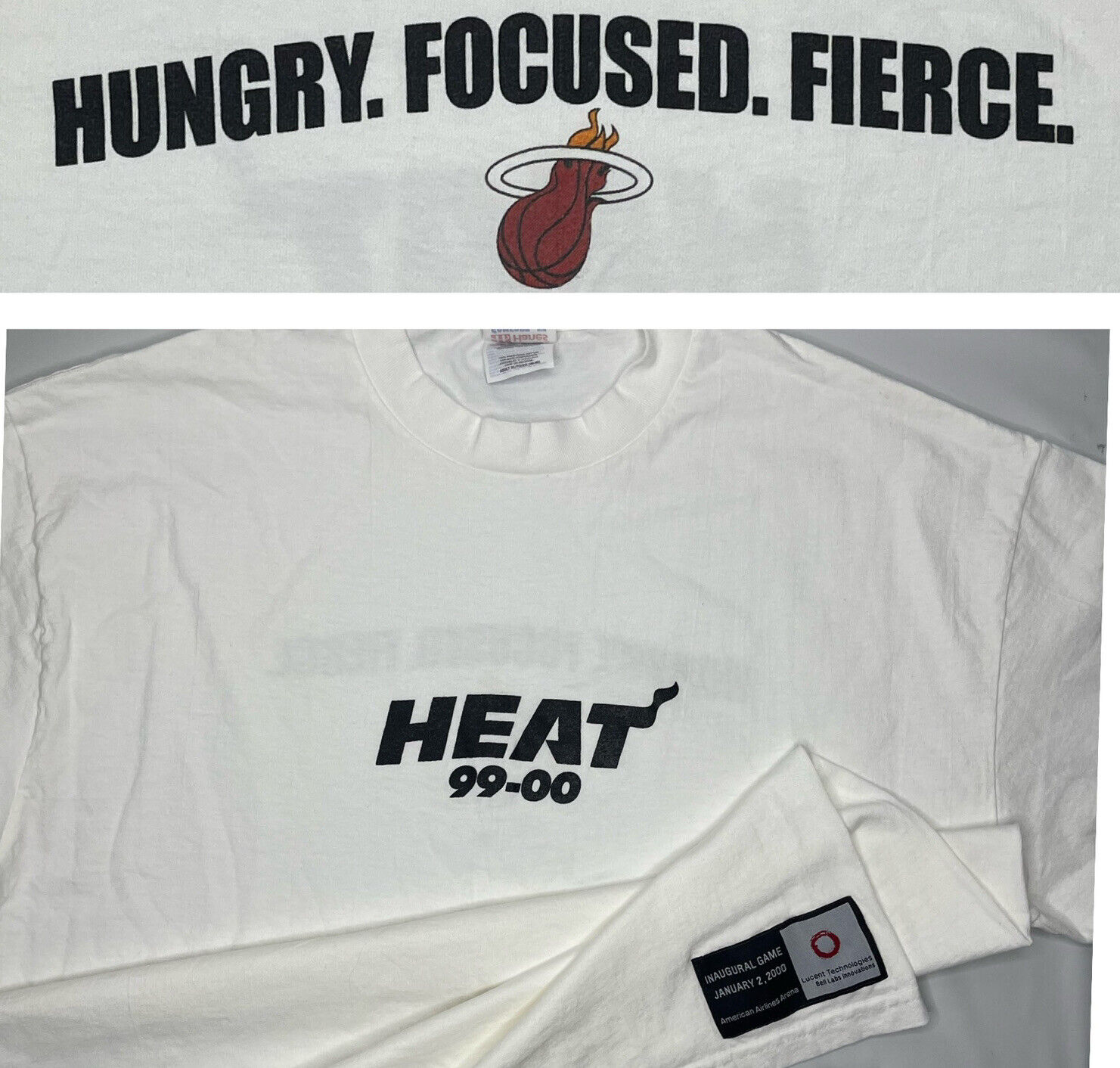 Vintage Miami Heat T-Shirt 99-00 Inaugural Game American Airlines