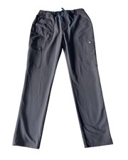 FIGS Men's Sz L Zip Fly Cargo Scrub Pants in Charcoal Gray
