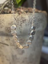 New SILPADA "STILL SHINING" textured sterling silver disc linked necklace N1984