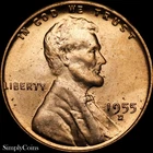 1955-D/D Lincoln Wheat Penny Cent RPM FS-503 BU Uncirculated