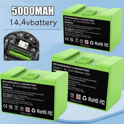 14.4V 5,0Ah 4,0Ah Akku für iRobot Roomba e5 e6 i3 i4 i6 i7 i7+ i7550 i31502F DE
