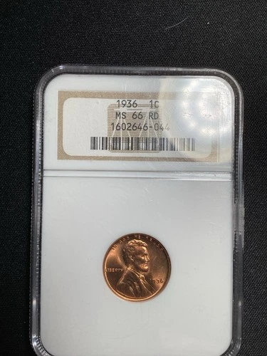 Beautiful High Grade 1936 Lincoln Cent.  NGC GRADED MS 66 RED