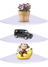 Floating Corner Shelf 3 Tiers Round Corner Shelves Wall Shelving (28cm) White