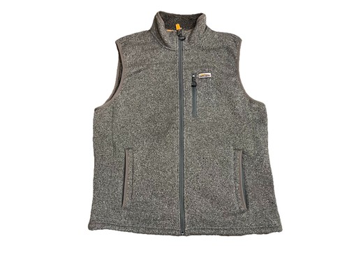 Large Orvis Heather Gray Full Zip Fleece Vest Sleeveless - Picture 1 of 4