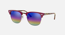 New Ray-Ban Clubmaster Mineral Flash Burgundy Sunglasses RB3016 1222C2 51 178