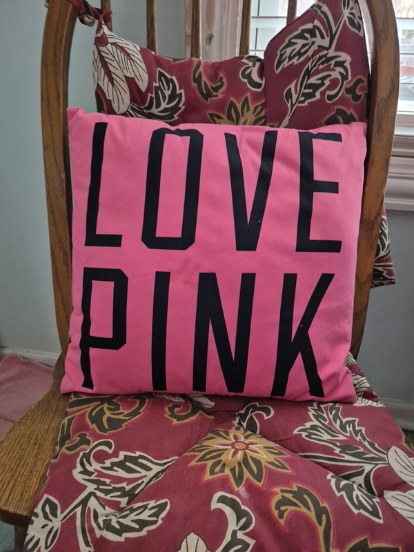 RARE PINK Victoria's Secret Vintage Dorm Room Hot Pink Throw Pillow 