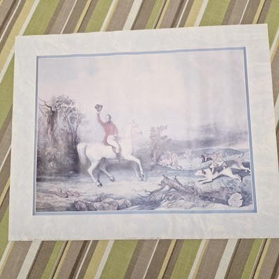 Arthur A Kaplan Co Begin The Hunt 16 X 20  Litho VH 6419 RARE Horse Fox  Hound