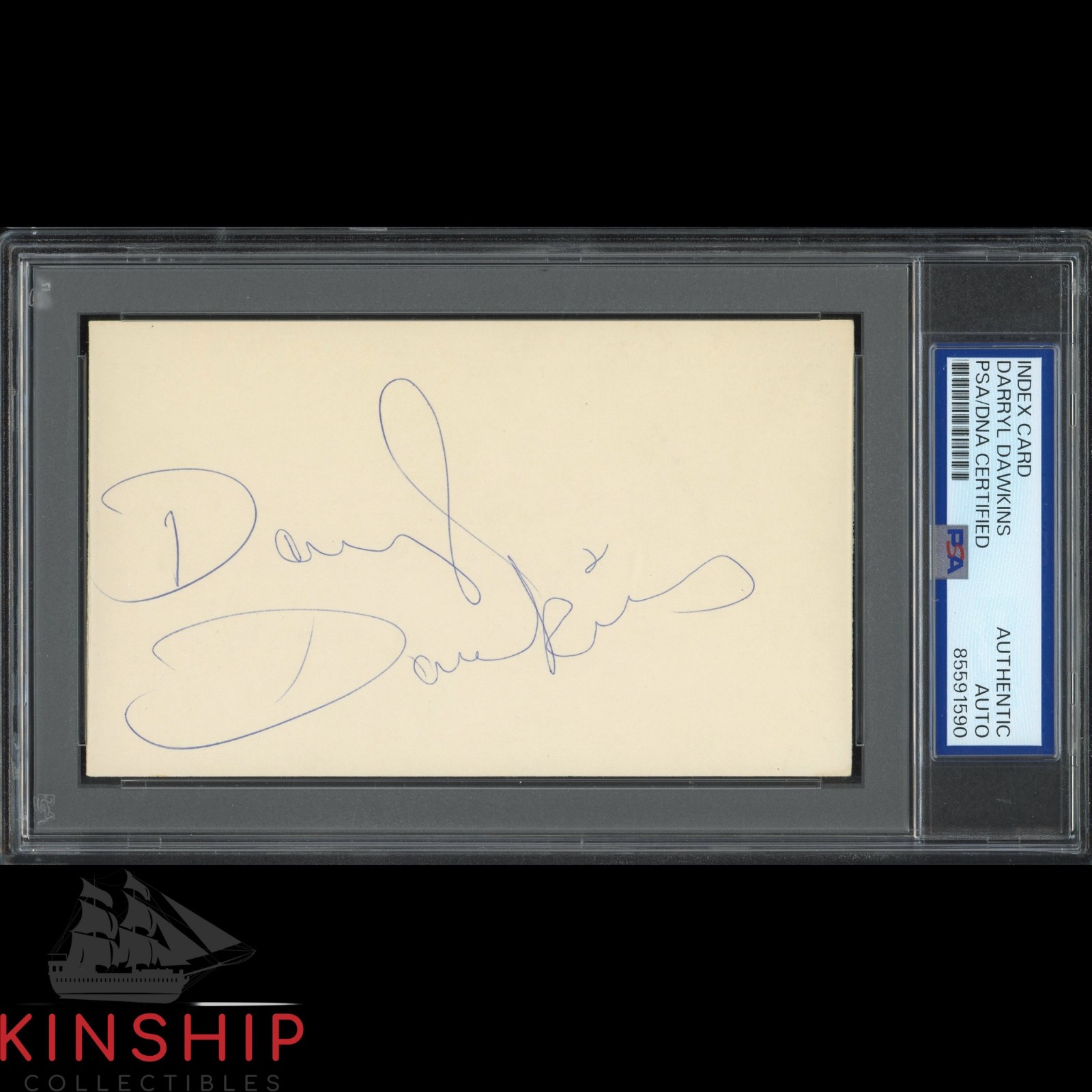 Darryl Dawkins signed 3x5 Index Card PSA DNA Slab Vintage Basketball Auto C5021