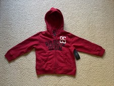 TOMMY HILFIGER Boys 4/4T NWT Red Logo Graphic Fleece Lined Full Zip Hoodie $40