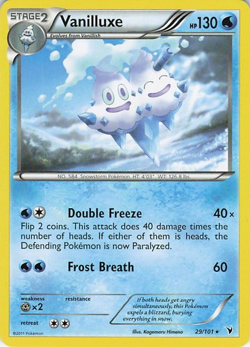 Vanilluxe 29/101 Rare Noble Victories Pokemon Lightly Played