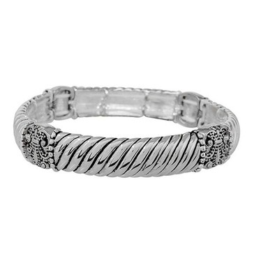 Designer Textured Metal Stretch Braclet