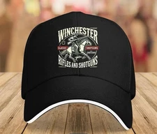 Winchester Rider Rifles & Shotguns Logo Baseball Cap (Black w/white Trim) NEW