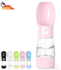 Portable Dog Water Bottle - Leak Proof Dog Water Dispenser with Bowl & Food Cont