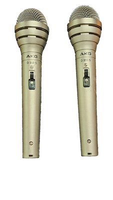 Two AKG D310-S MICS with Original Cases, Stand Adaptors