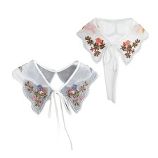 Beads Studded Half Shirt Blouse False Beads Embroidered Collar Ancient Art