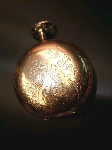 Antique 1901 Elgin 15J Pocket Watch Keystone J. Boss 14K Gold Filled Hunter Case