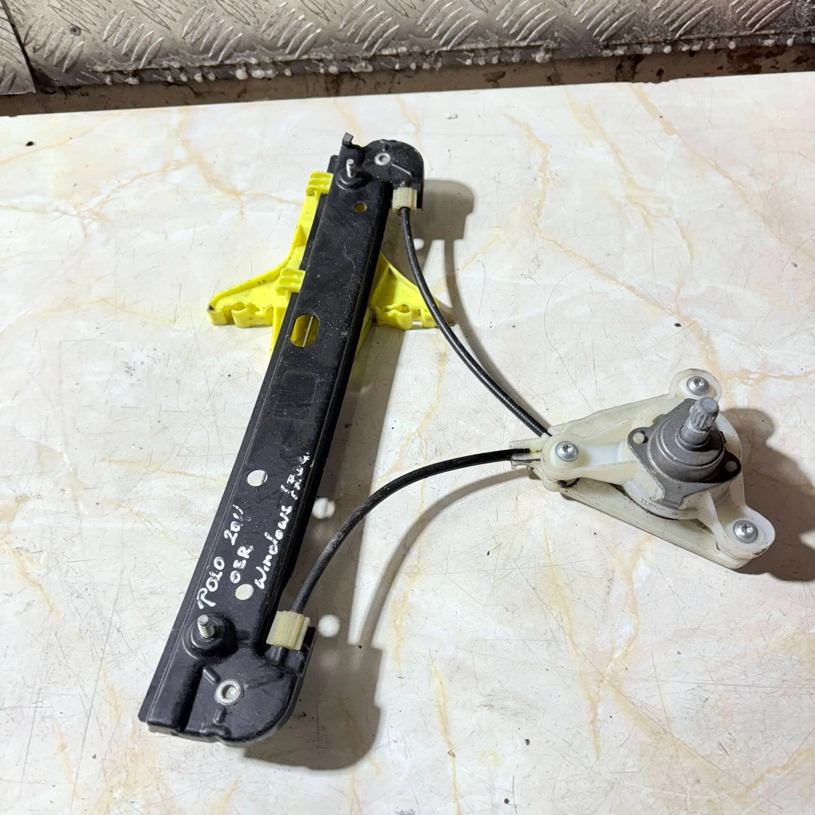 Actual VW Polo 6R right rear manual window regulator full view