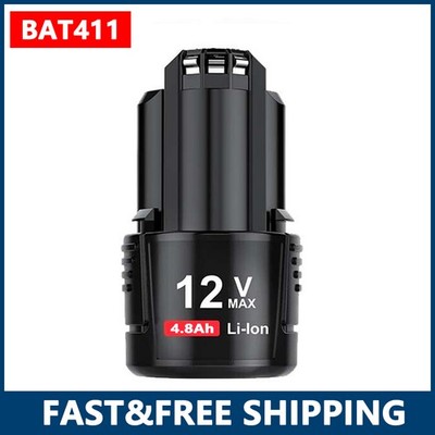 12V 4.8Ah For Bosch Max Lithium Ion 12Volt Battery BAT411A BAT420 BAT411 GDR GSB
