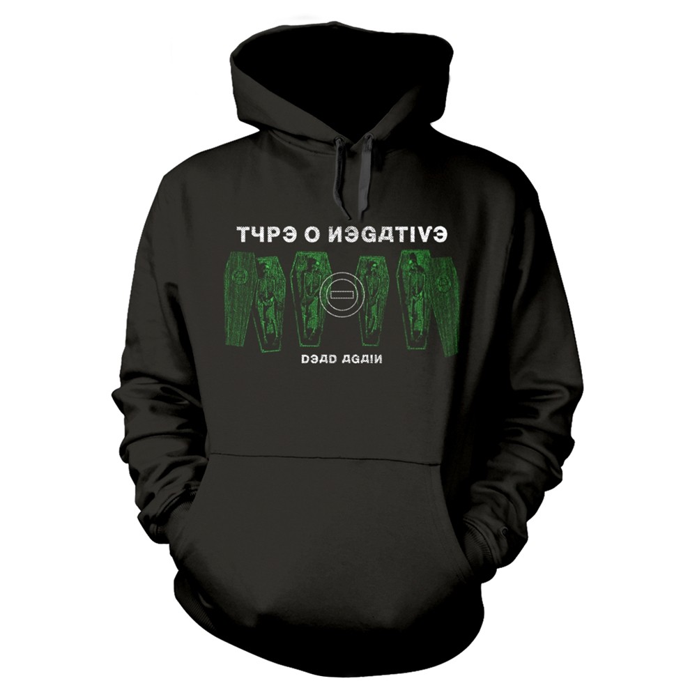ЧЕРНАЯ толстовка с капюшоном TYPE O NEGATIVE - DEAD AGAIN COFFINS маленького размера